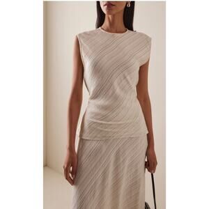 Proenza Schouler Trina Stripe Tie Top in Chalk Black 2